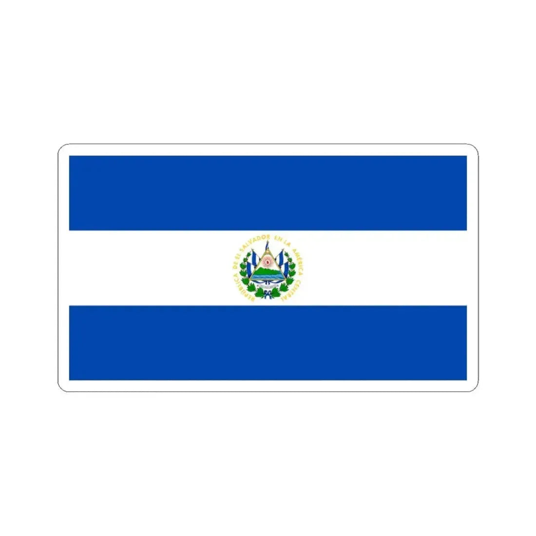 Flag of El Salvador (El Salvador) STICKER Vinyl Kiss-Cut Decal 3 Inch White - The Sticker Space