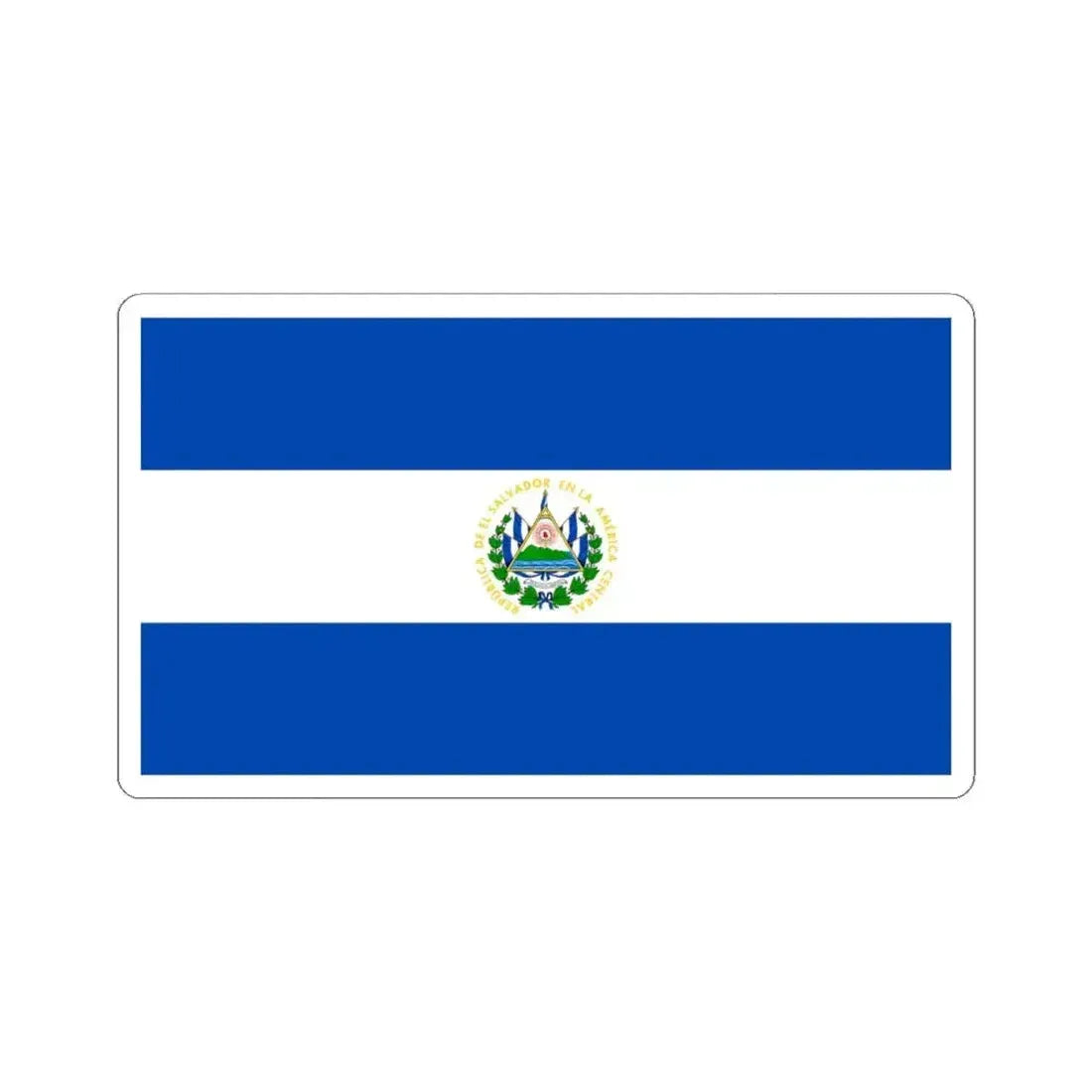 Flag of El Salvador (El Salvador) STICKER Vinyl Kiss-Cut Decal 4 Inch White - The Sticker Space