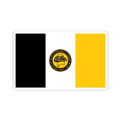 Flag of Elba Alabama (United States) STICKER Vinyl Kiss-Cut Decal 2 Inch White - The Sticker Space