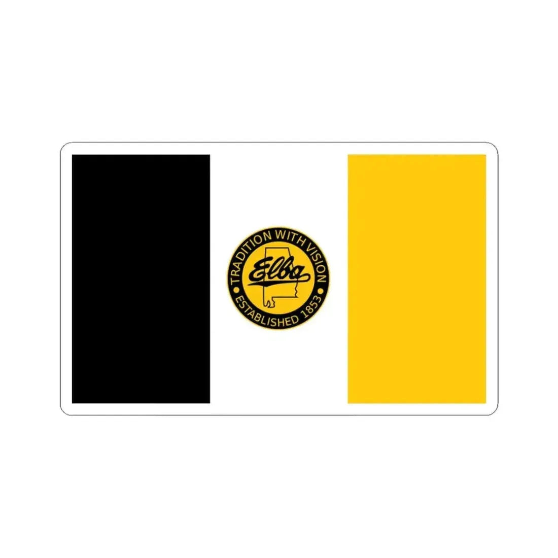 Flag of Elba Alabama (United States) STICKER Vinyl Kiss-Cut Decal 3 Inch White - The Sticker Space