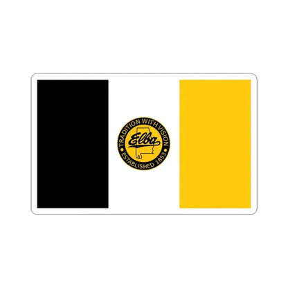 Flag of Elba Alabama (United States) STICKER Vinyl Kiss-Cut Decal 3 Inch White - The Sticker Space