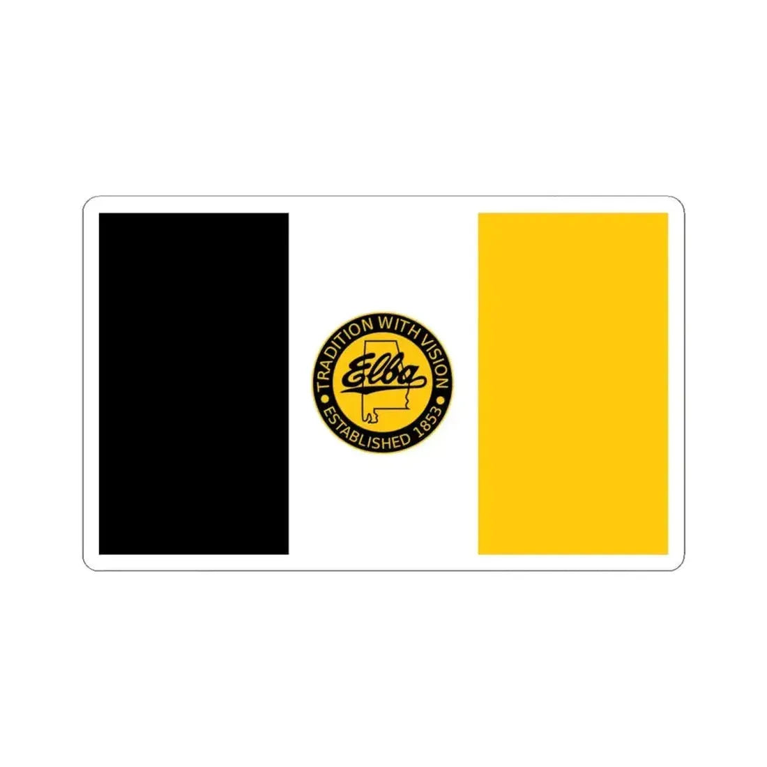 Flag of Elba Alabama (United States) STICKER Vinyl Kiss-Cut Decal 4 Inch White - The Sticker Space