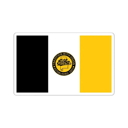 Flag of Elba Alabama (United States) STICKER Vinyl Kiss-Cut Decal 4 Inch White - The Sticker Space
