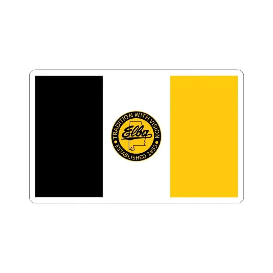Flag of Elba Alabama (United States) STICKER Vinyl Kiss-Cut Decal 6 Inch White - The Sticker Space