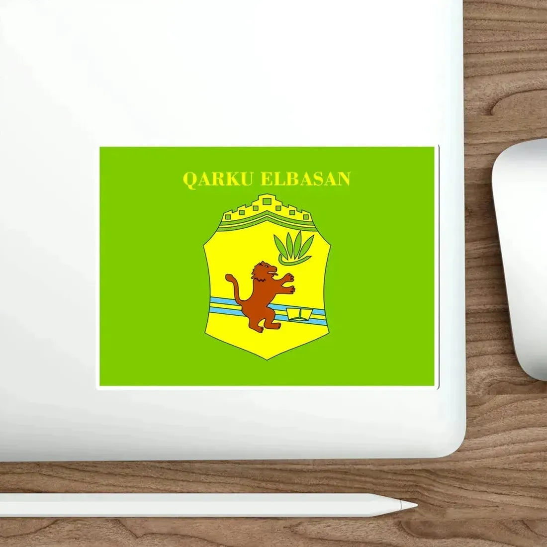 Flag of Elbasan Albania STICKER Vinyl Die-Cut Decal - The Sticker Space