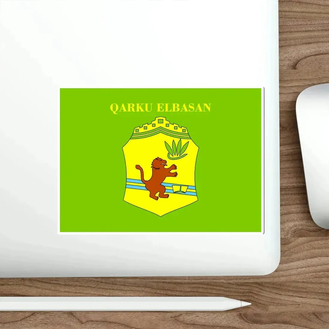 Flag of Elbasan Albania STICKER Vinyl Die-Cut Decal - The Sticker Space