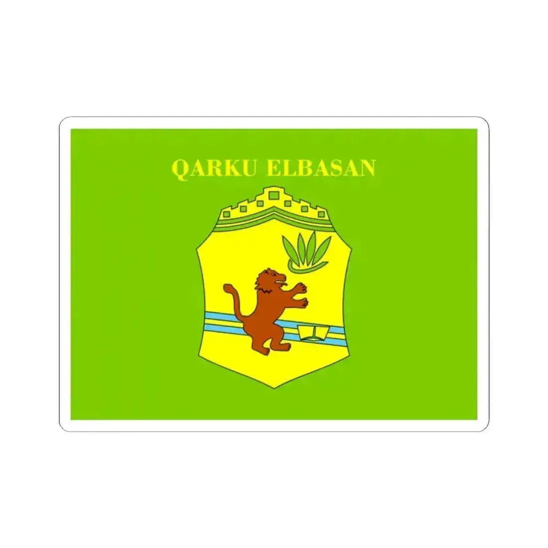 Flag of Elbasan (Albania) STICKER Vinyl Kiss-Cut Decal 2 Inch White - The Sticker Space