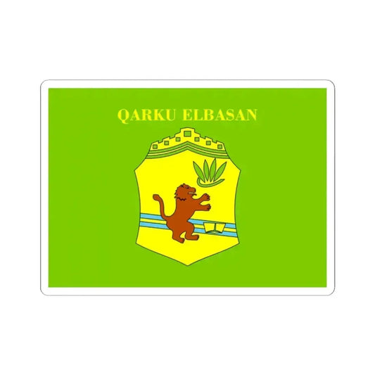 Flag of Elbasan (Albania) STICKER Vinyl Kiss-Cut Decal 2 Inch White - The Sticker Space