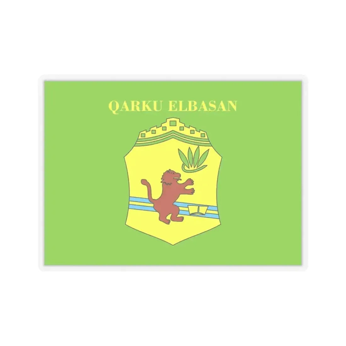 Flag of Elbasan Albania - STICKER Vinyl Kiss-Cut Decal 3 Inch Transparent - The Sticker Space