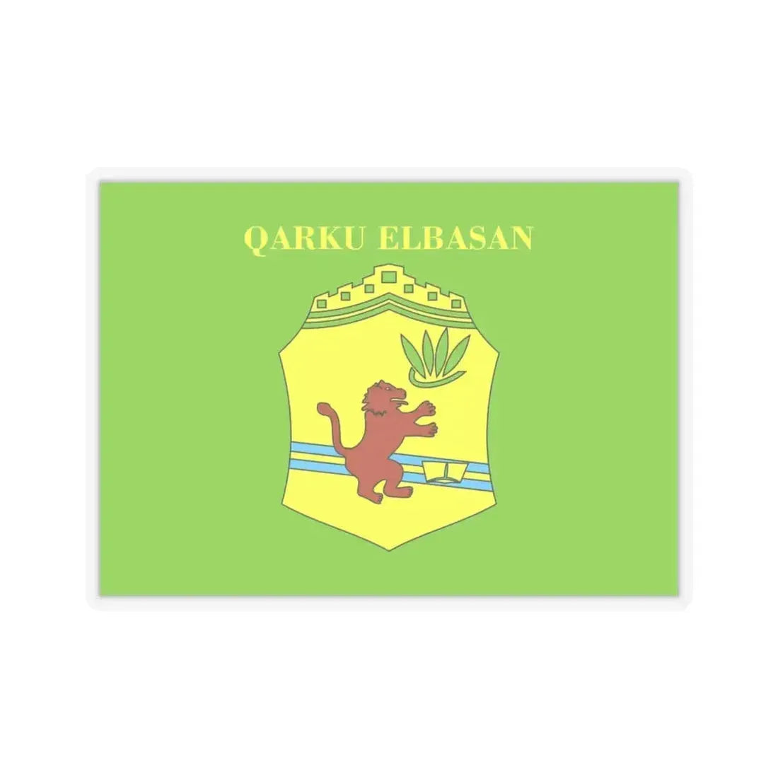 Flag of Elbasan Albania - STICKER Vinyl Kiss-Cut Decal 4 Inch Transparent - The Sticker Space