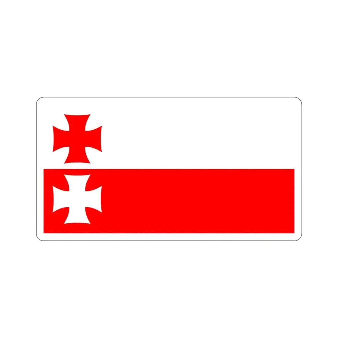 Flag of Elbląg Poland STICKER Vinyl Die-Cut Decal 4 Inch - The Sticker Space