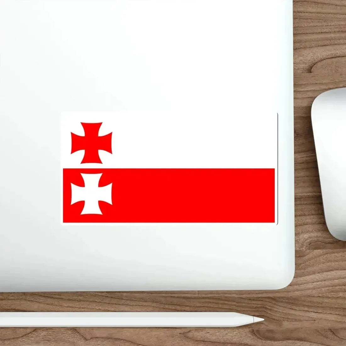 Flag of Elbląg Poland STICKER Vinyl Die-Cut Decal - The Sticker Space