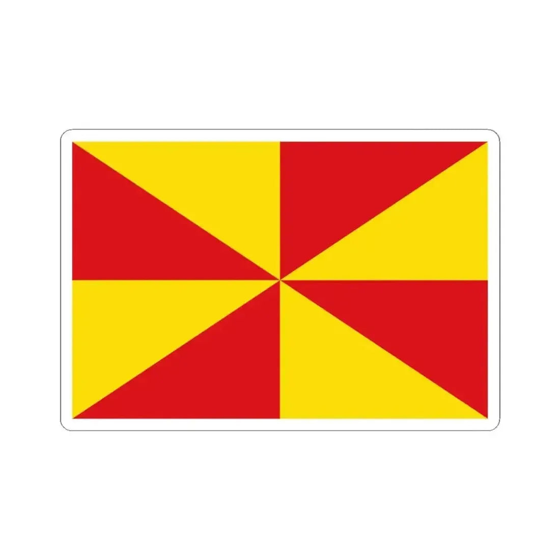 Flag of Ellezelles (Belgium) STICKER Vinyl Kiss-Cut Decal 4 Inch White - The Sticker Space