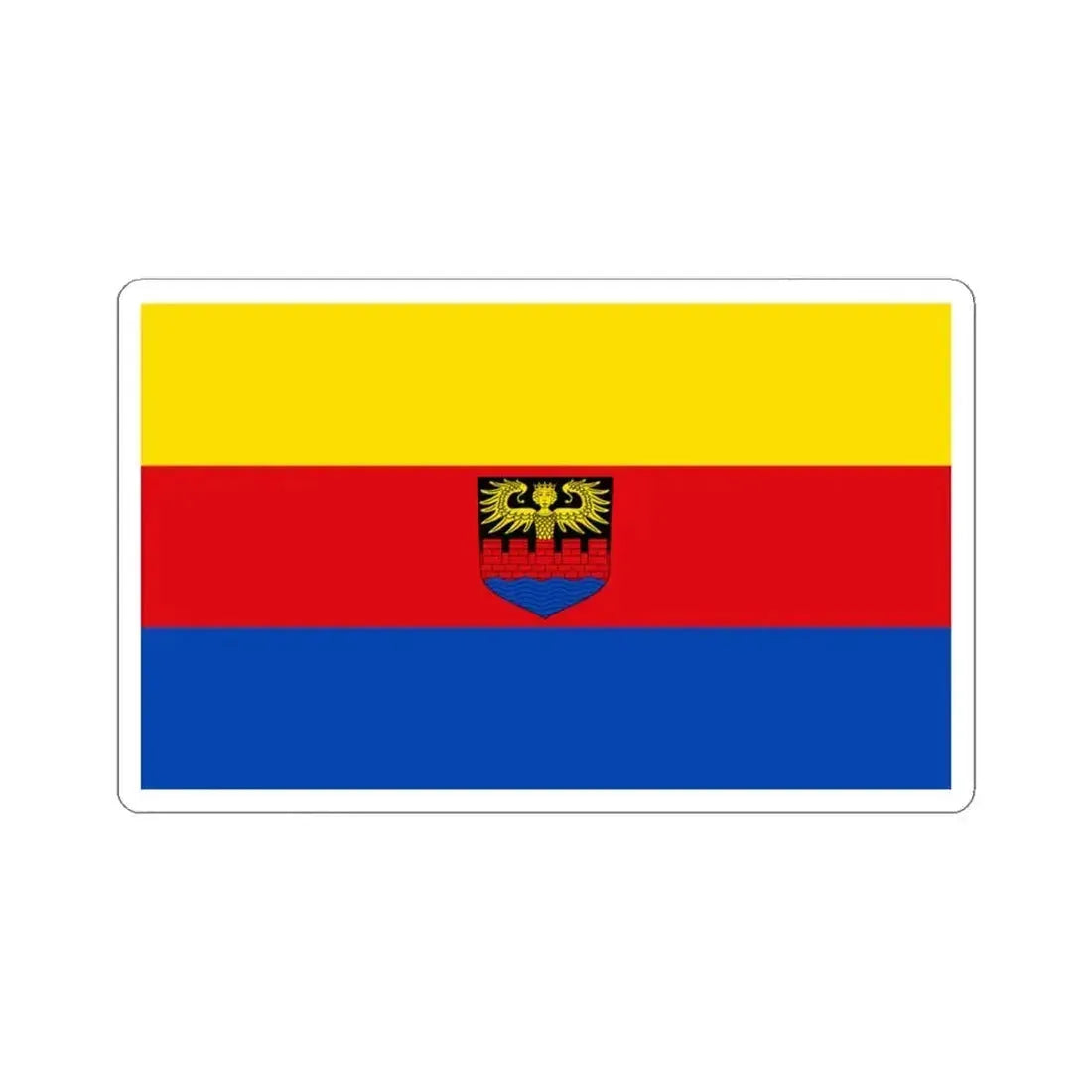 Flag of Emden Germany - STICKER Vinyl Kiss-Cut Decal 4 Inch White - The Sticker Space