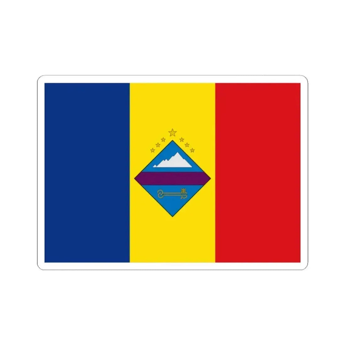 Flag of Encamp (Andorra) STICKER Vinyl Kiss-Cut Decal 2 Inch White - The Sticker Space