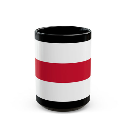 Flag of Enschede the largest city of the Twente region and the province of Overijssel Netherlands - Black Coffee Mug-15oz-The Sticker Space