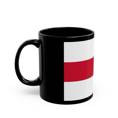 Flag of Enschede the largest city of the Twente region and the province of Overijssel Netherlands - Black Coffee Mug-The Sticker Space