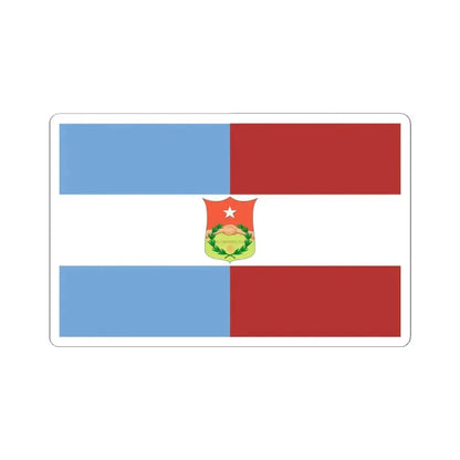 Flag of Entre Rios 1833-1853 with arms (Argentina) STICKER Vinyl Kiss-Cut Decal 4 Inch White - The Sticker Space