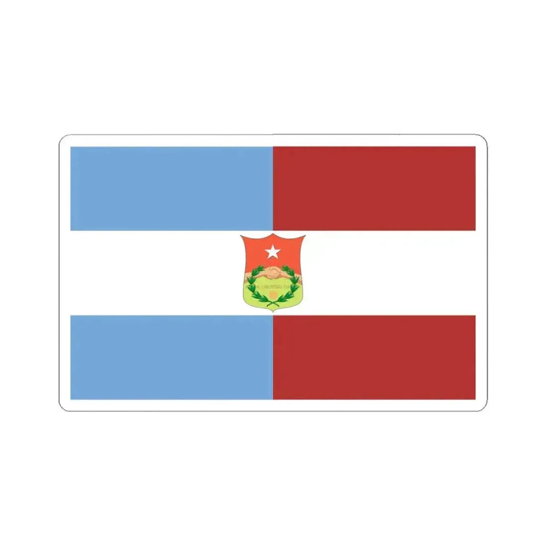 Flag of Entre Rios 1833-1853 with arms (Argentina) STICKER Vinyl Kiss-Cut Decal 6 Inch White - The Sticker Space