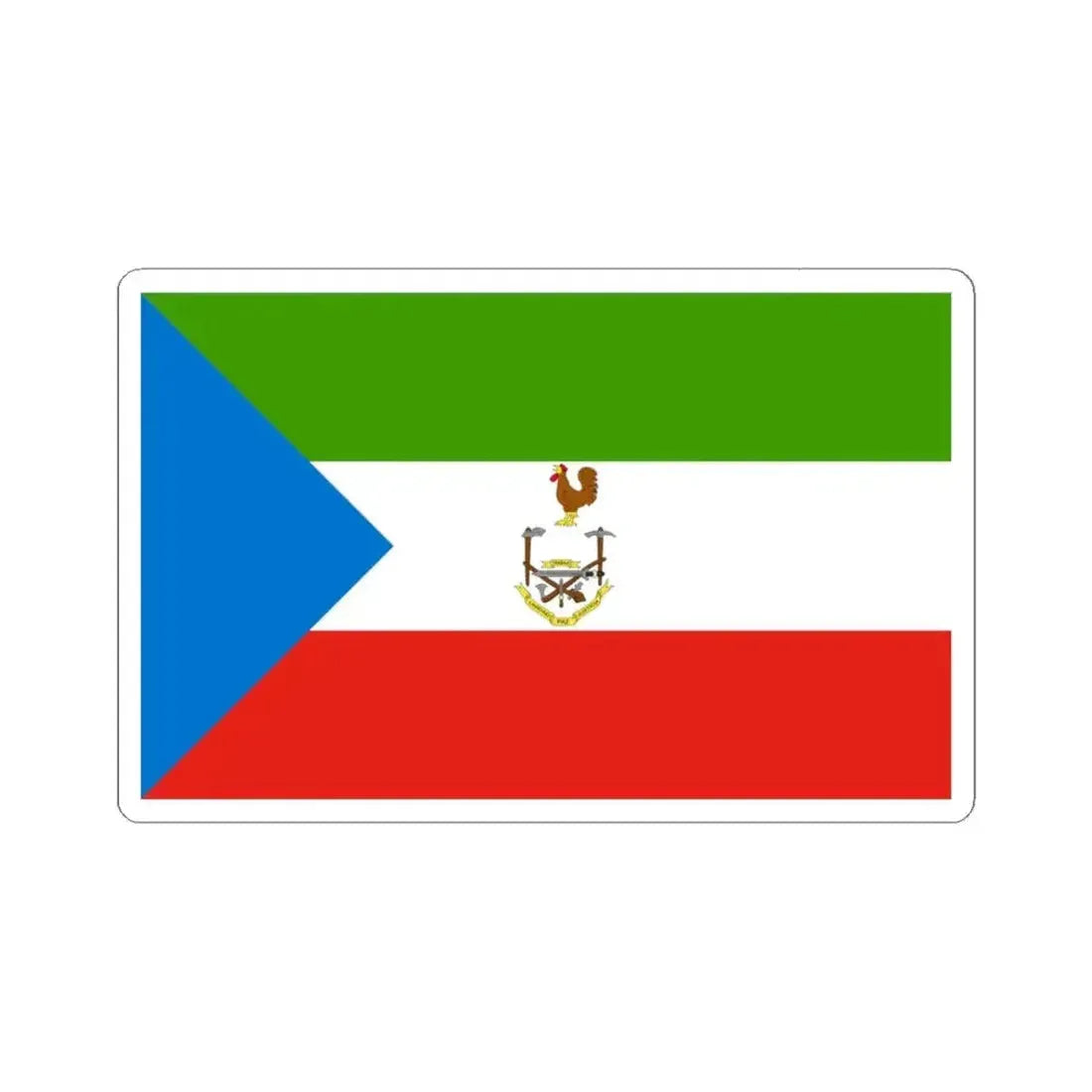 Flag of Equatorial Guinea 1973-1979 (Equatorial Guinea) STICKER Vinyl Kiss-Cut Decal 3 Inch White - The Sticker Space