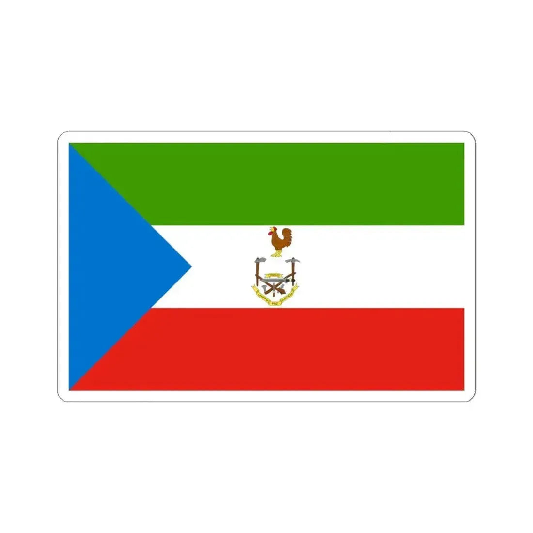 Flag of Equatorial Guinea 1973-1979 (Equatorial Guinea) STICKER Vinyl Kiss-Cut Decal 4 Inch White - The Sticker Space