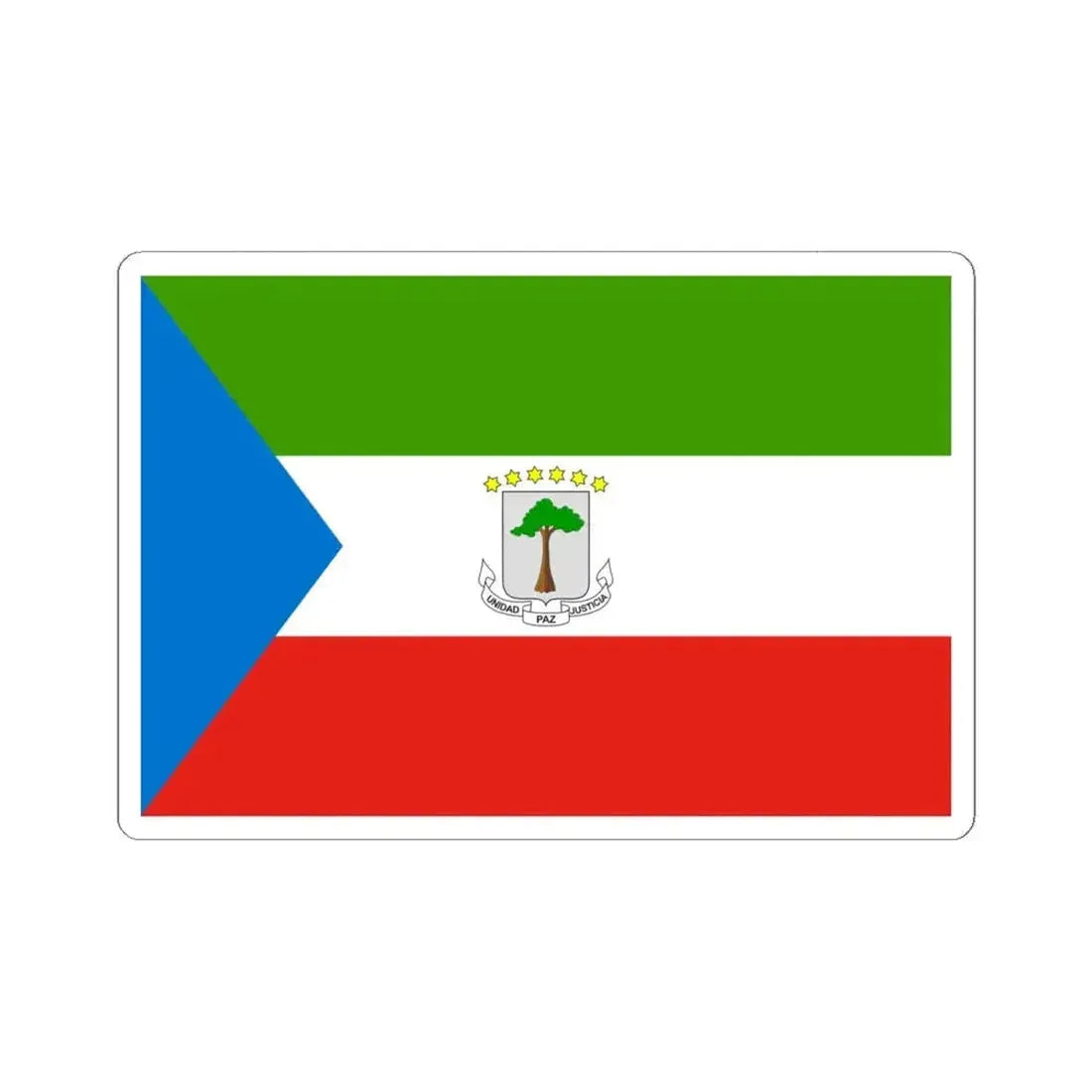 Flag of Equatorial Guinea (Equatorial Guinea) STICKER Vinyl Kiss-Cut Decal 6 Inch White - The Sticker Space