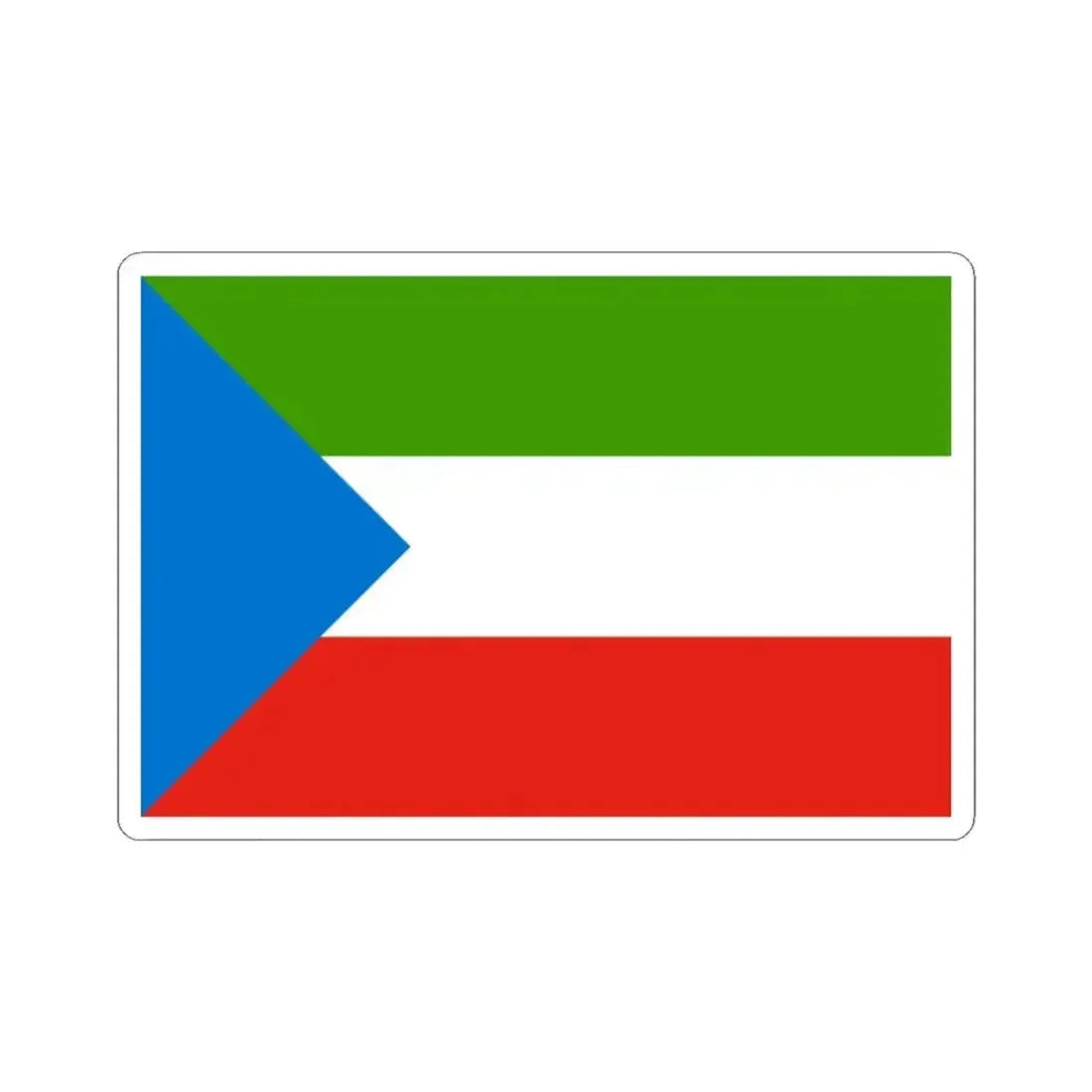 Flag of Equatorial Guinea without coat of arms (Equatorial Guinea) STICKER Vinyl Kiss-Cut Decal 3 Inch White - The Sticker Space