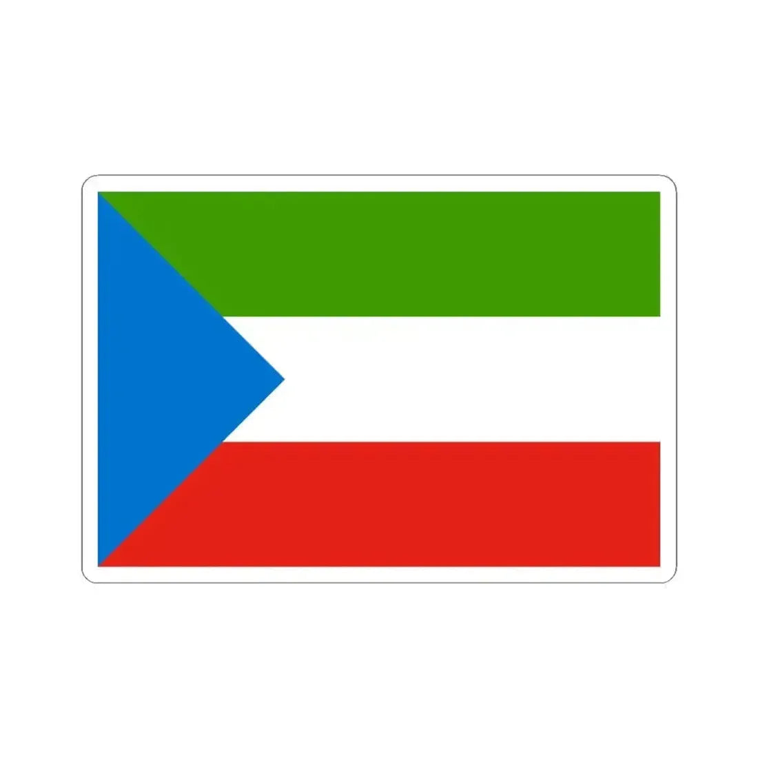 Flag of Equatorial Guinea without coat of arms (Equatorial Guinea) STICKER Vinyl Kiss-Cut Decal 4 Inch White - The Sticker Space