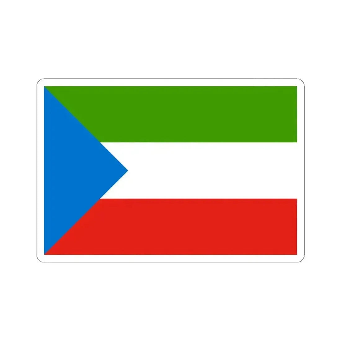 Flag of Equatorial Guinea without coat of arms (Equatorial Guinea) STICKER Vinyl Kiss-Cut Decal 6 Inch White - The Sticker Space