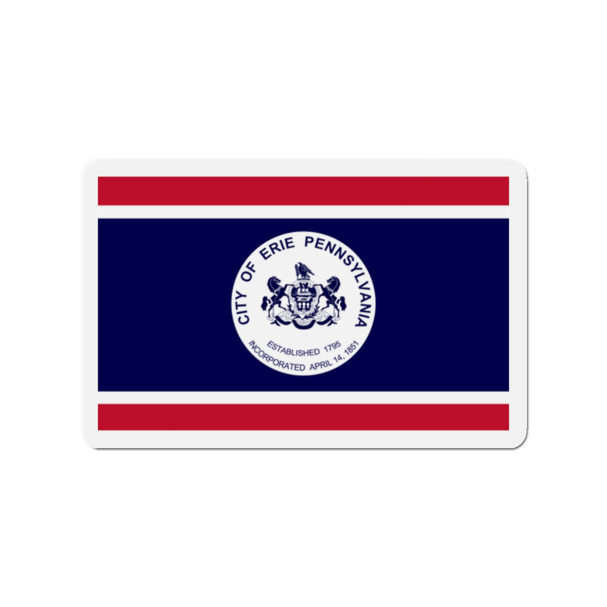 Flag of Erie Pennsylvania - Die-Cut Magnet-2" x 2"-The Sticker Space