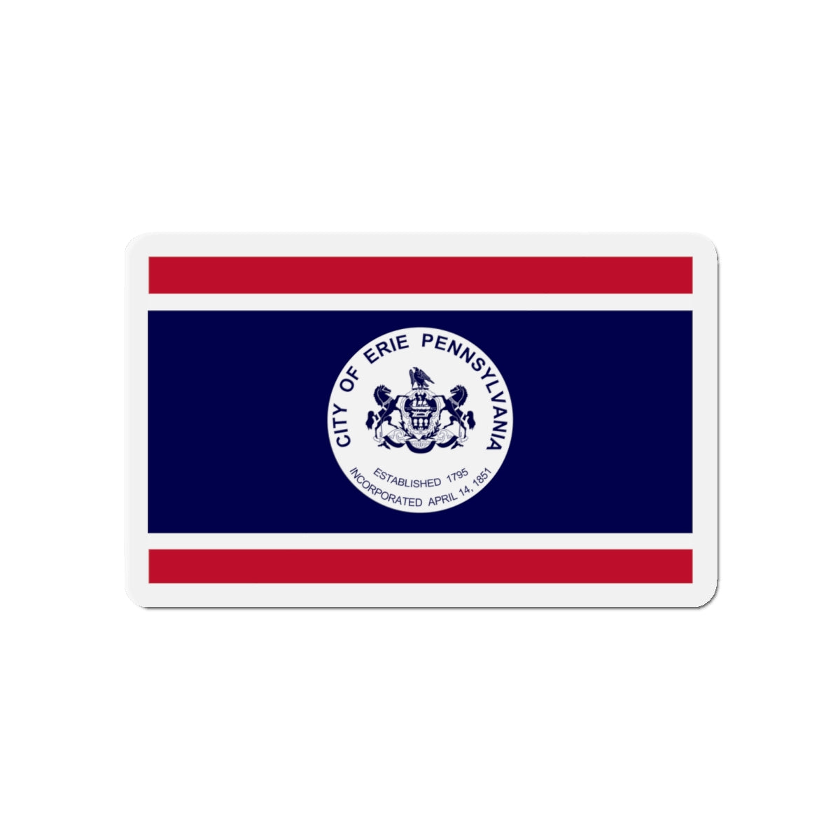 Flag of Erie Pennsylvania - Die-Cut Magnet-4" x 4"-The Sticker Space