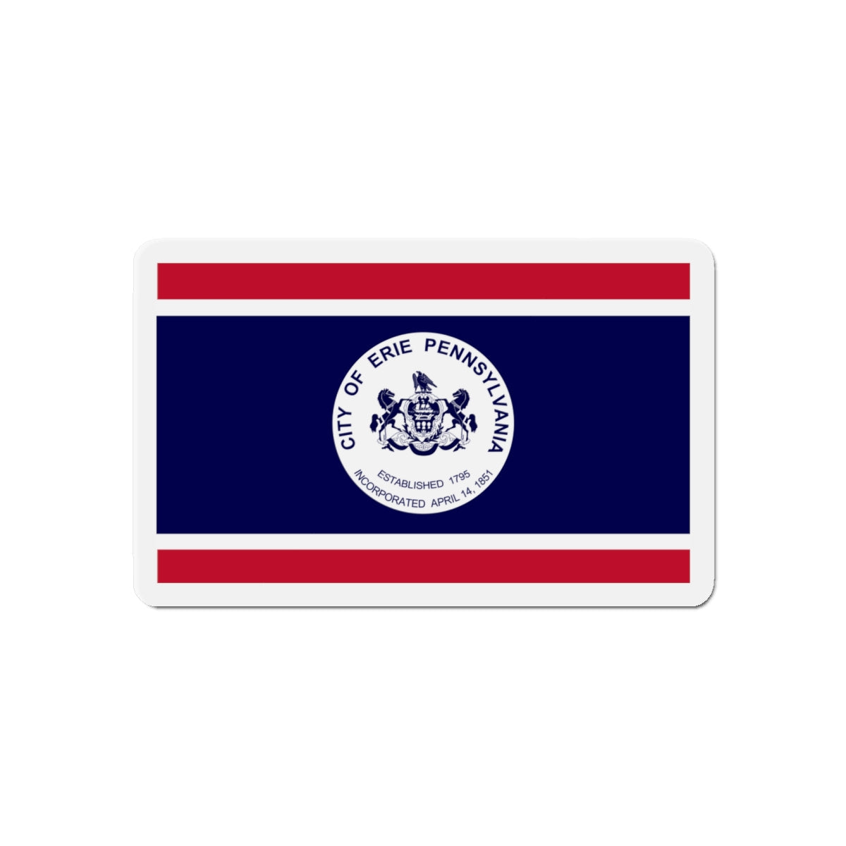 Flag of Erie Pennsylvania - Die-Cut Magnet-6 × 6"-The Sticker Space