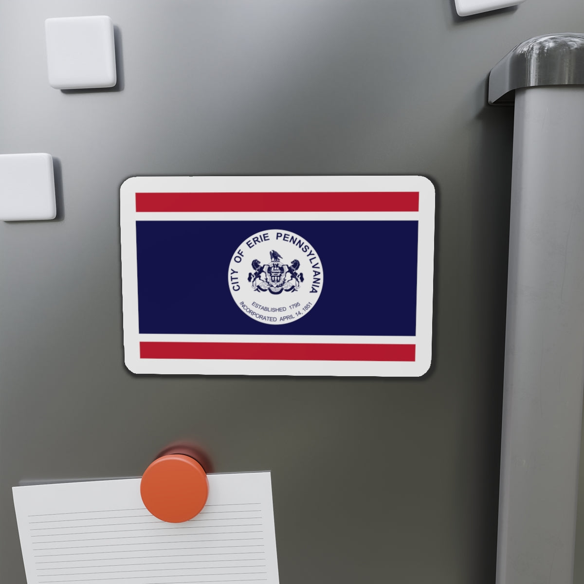 Flag of Erie Pennsylvania - Die-Cut Magnet-The Sticker Space