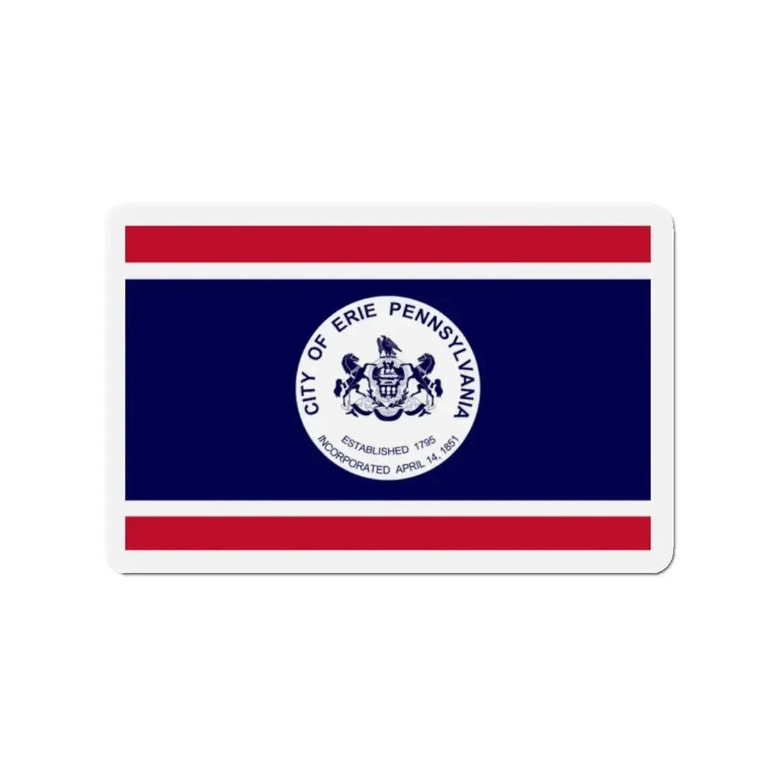 Flag of Erie Pennsylvania - Refrigerator Magnet 2 Inch - The Sticker Space