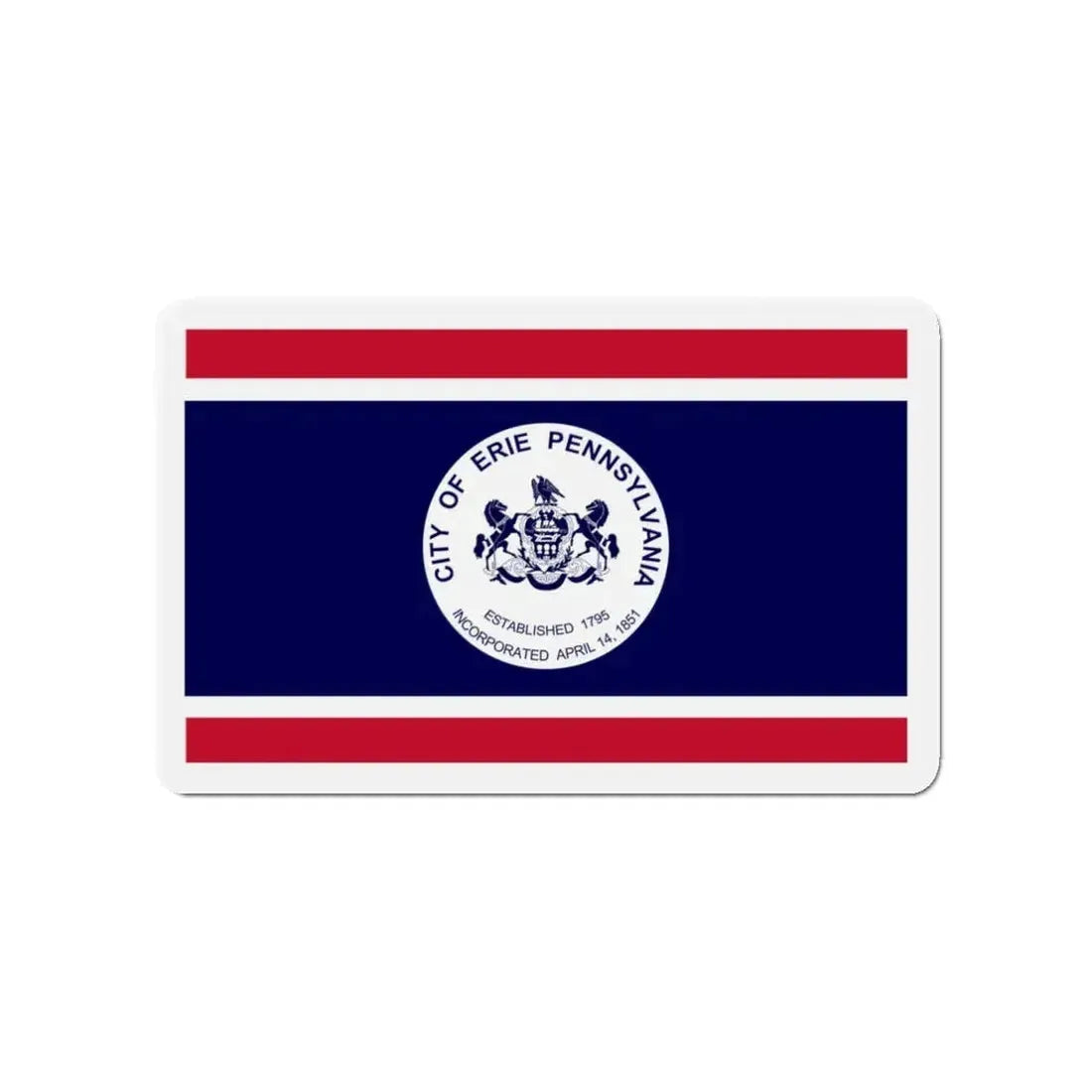 Flag of Erie Pennsylvania - Refrigerator Magnet 3 Inch - The Sticker Space