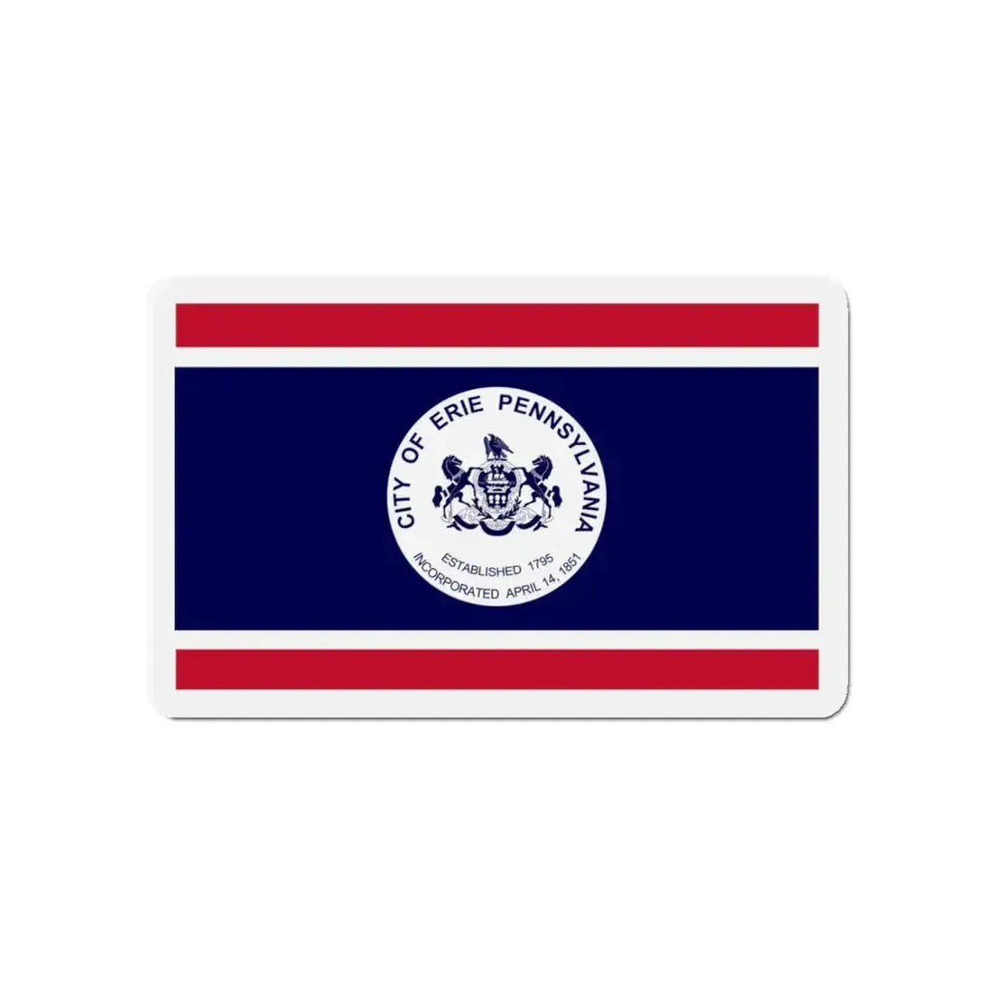 Flag of Erie Pennsylvania - Refrigerator Magnet 4 Inch - The Sticker Space