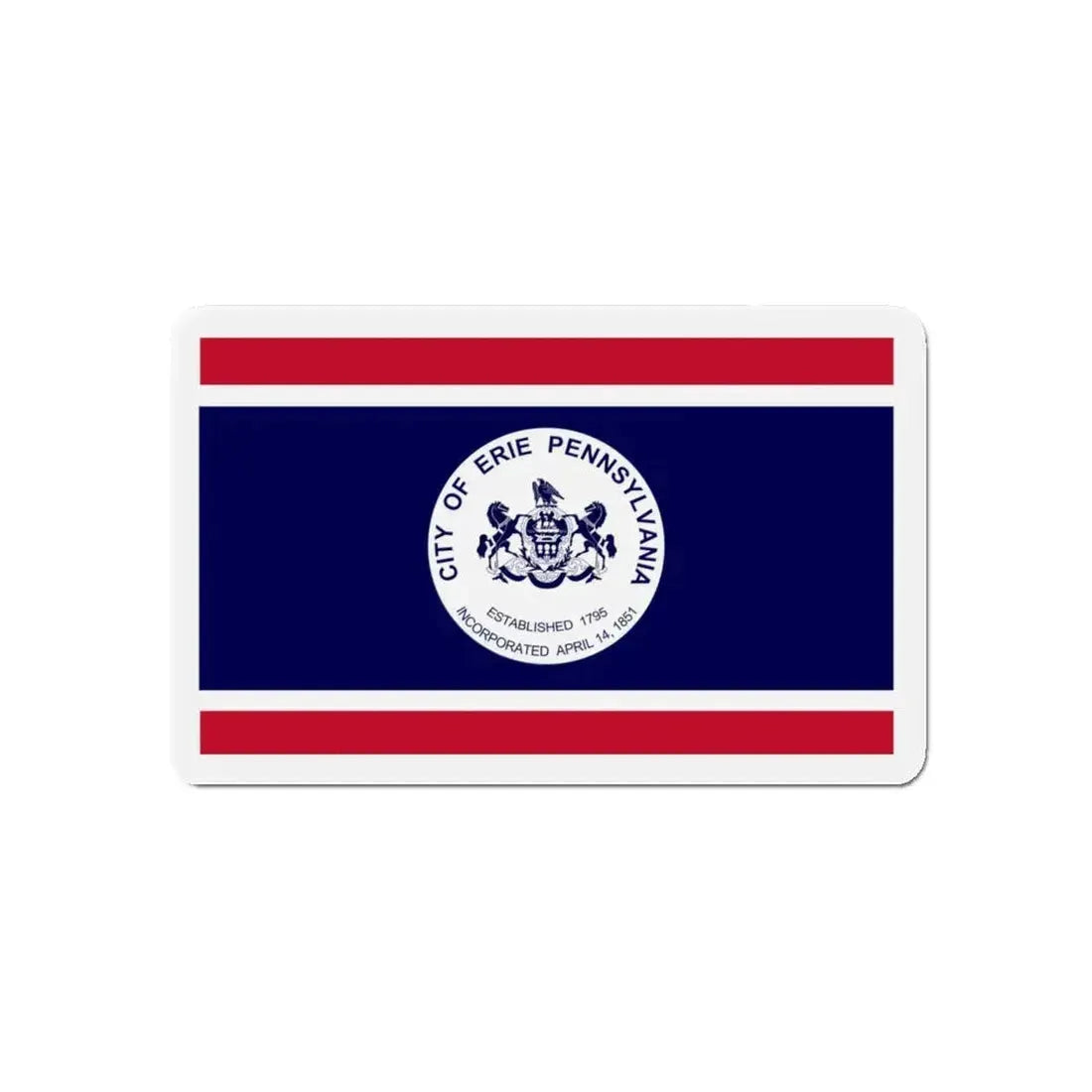 Flag of Erie Pennsylvania - Refrigerator Magnet 5 Inch - The Sticker Space