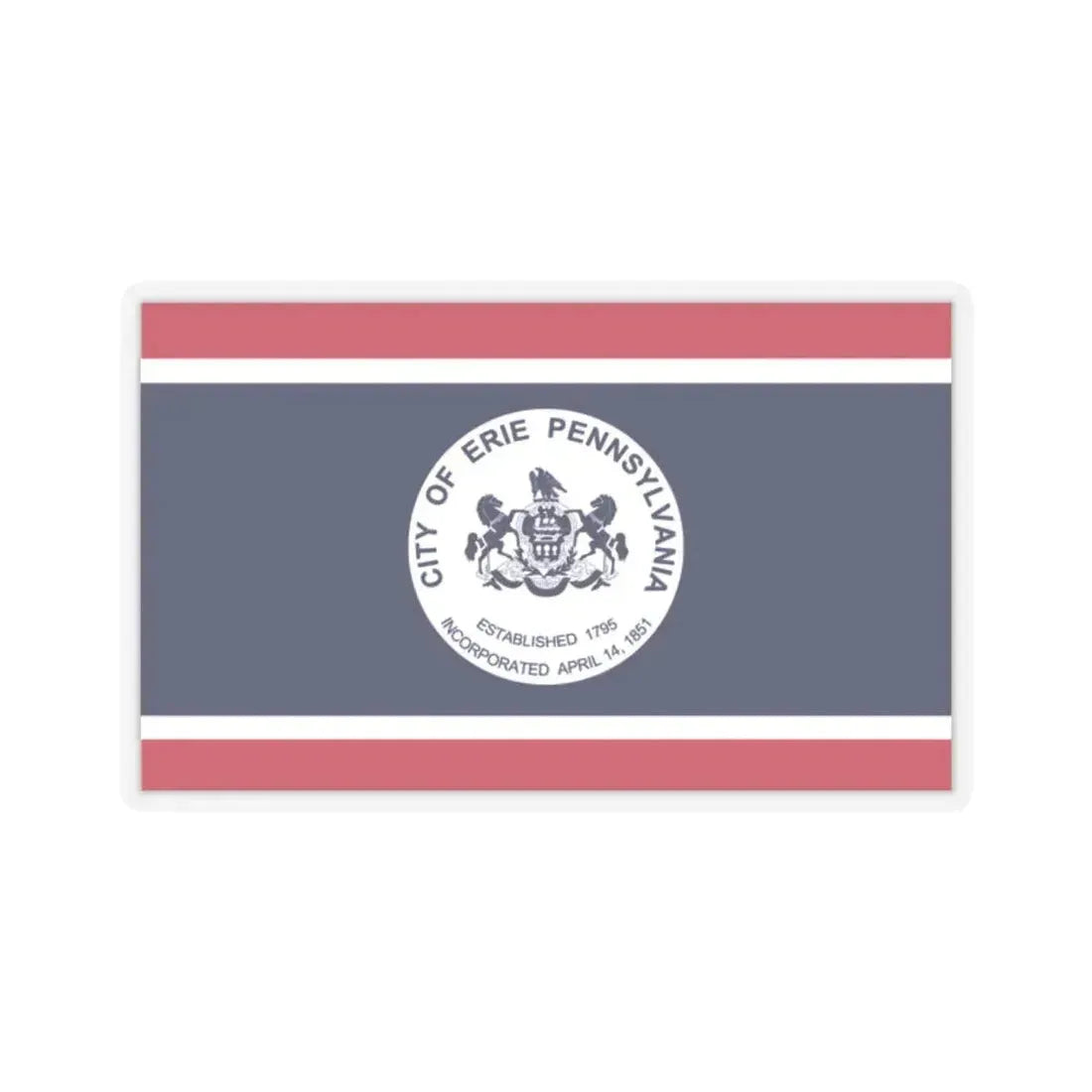 Flag of Erie, Pennsylvania - STICKER Vinyl Kiss-Cut Decal 2 Inch Transparent - The Sticker Space