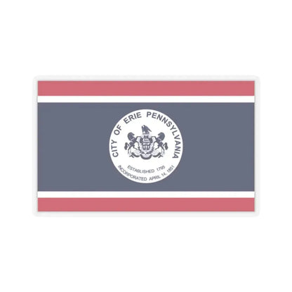 Flag of Erie, Pennsylvania - STICKER Vinyl Kiss-Cut Decal 2 Inch Transparent - The Sticker Space