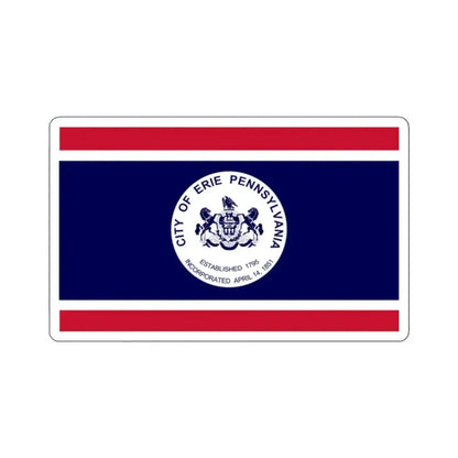 Flag of Erie, Pennsylvania - STICKER Vinyl Kiss-Cut Decal 2 Inch White - The Sticker Space