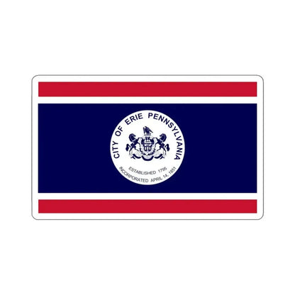 Flag of Erie, Pennsylvania - STICKER Vinyl Kiss-Cut Decal 6 Inch White - The Sticker Space