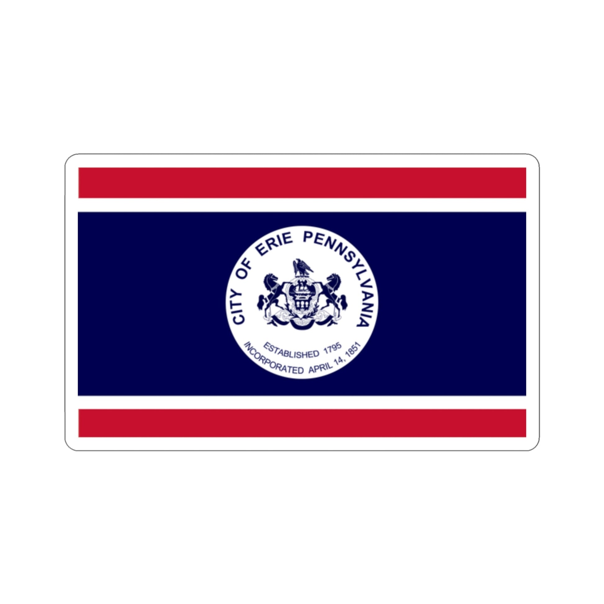 Flag of Erie Pennsylvania USA STICKER Vinyl Die-Cut Decal-2 Inch-The Sticker Space