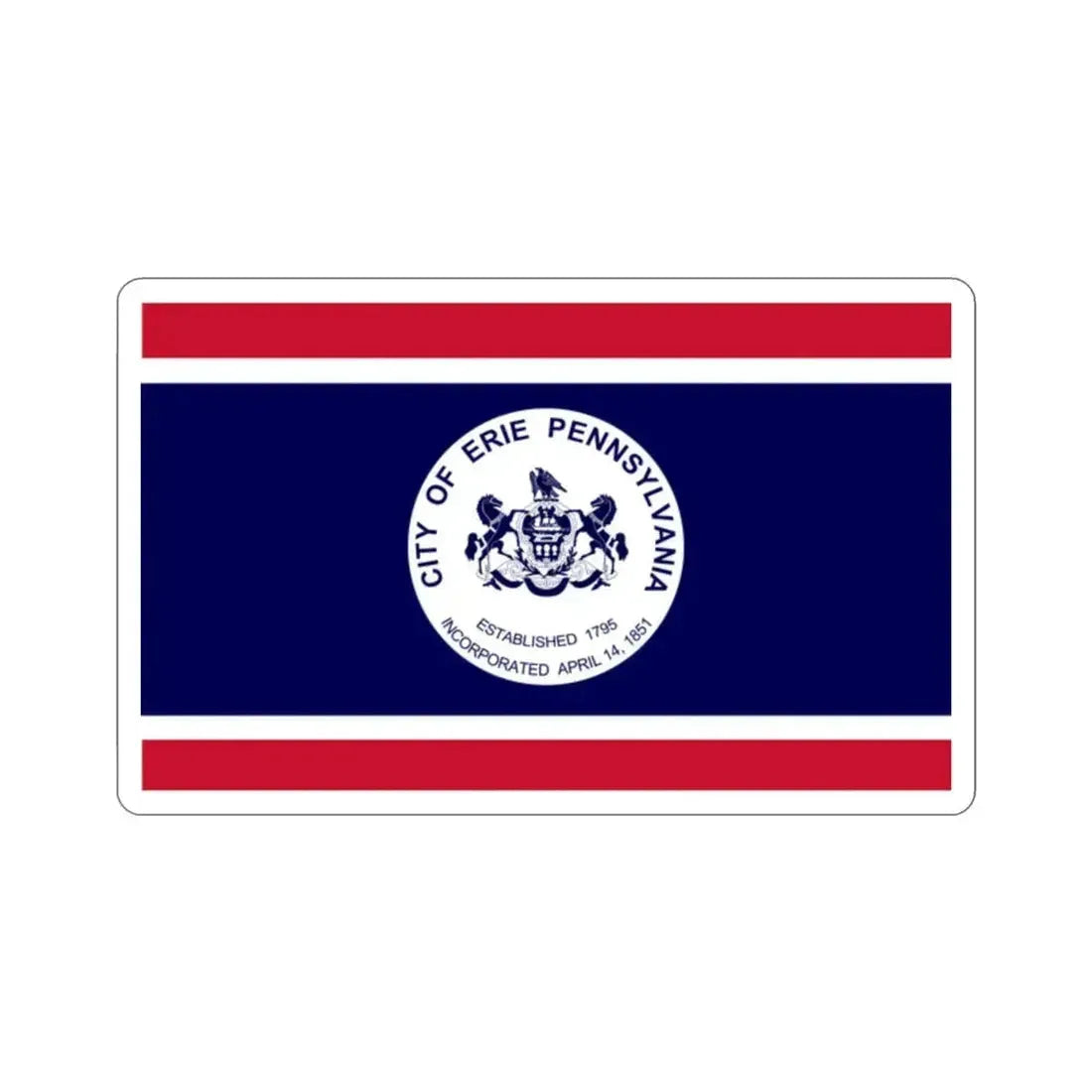 Flag of Erie Pennsylvania USA STICKER Vinyl Die-Cut Decal 2 Inch - The Sticker Space