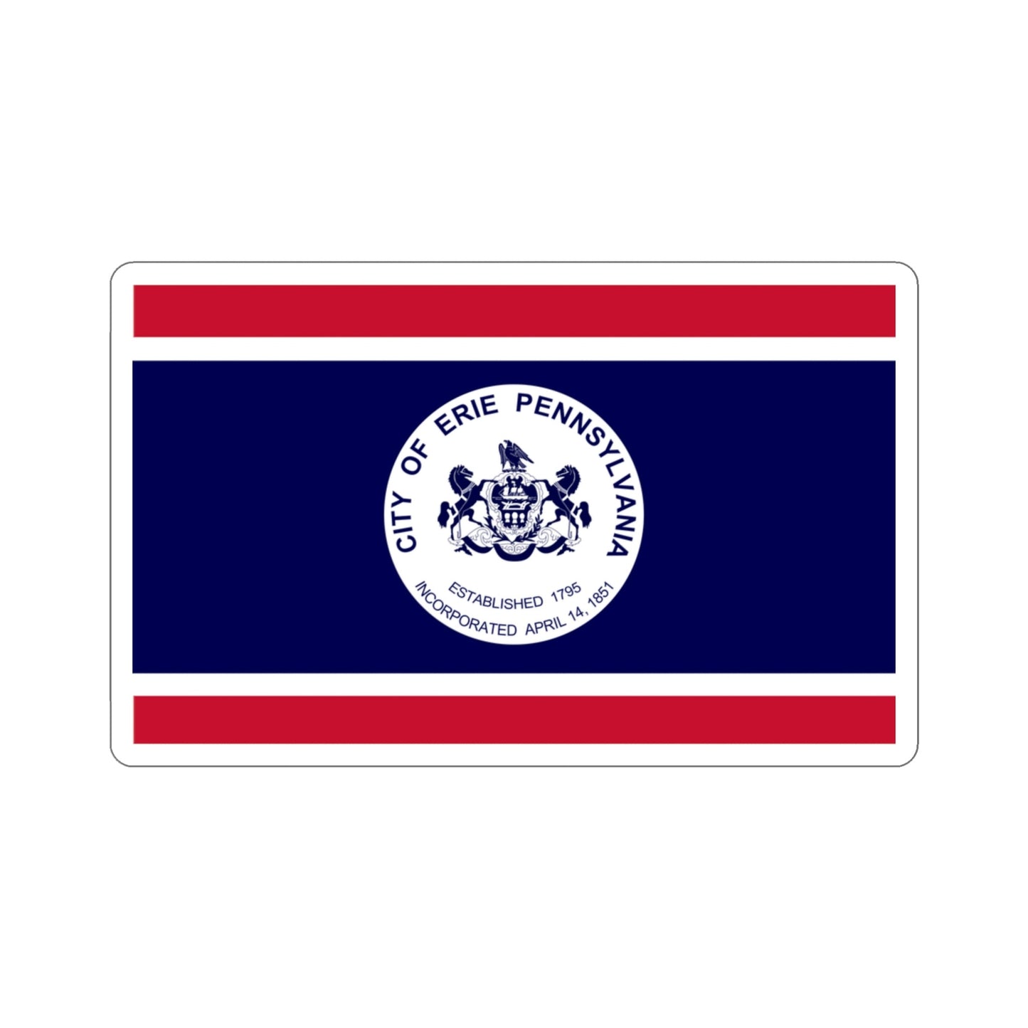 Flag of Erie Pennsylvania USA STICKER Vinyl Die-Cut Decal-3 Inch-The Sticker Space