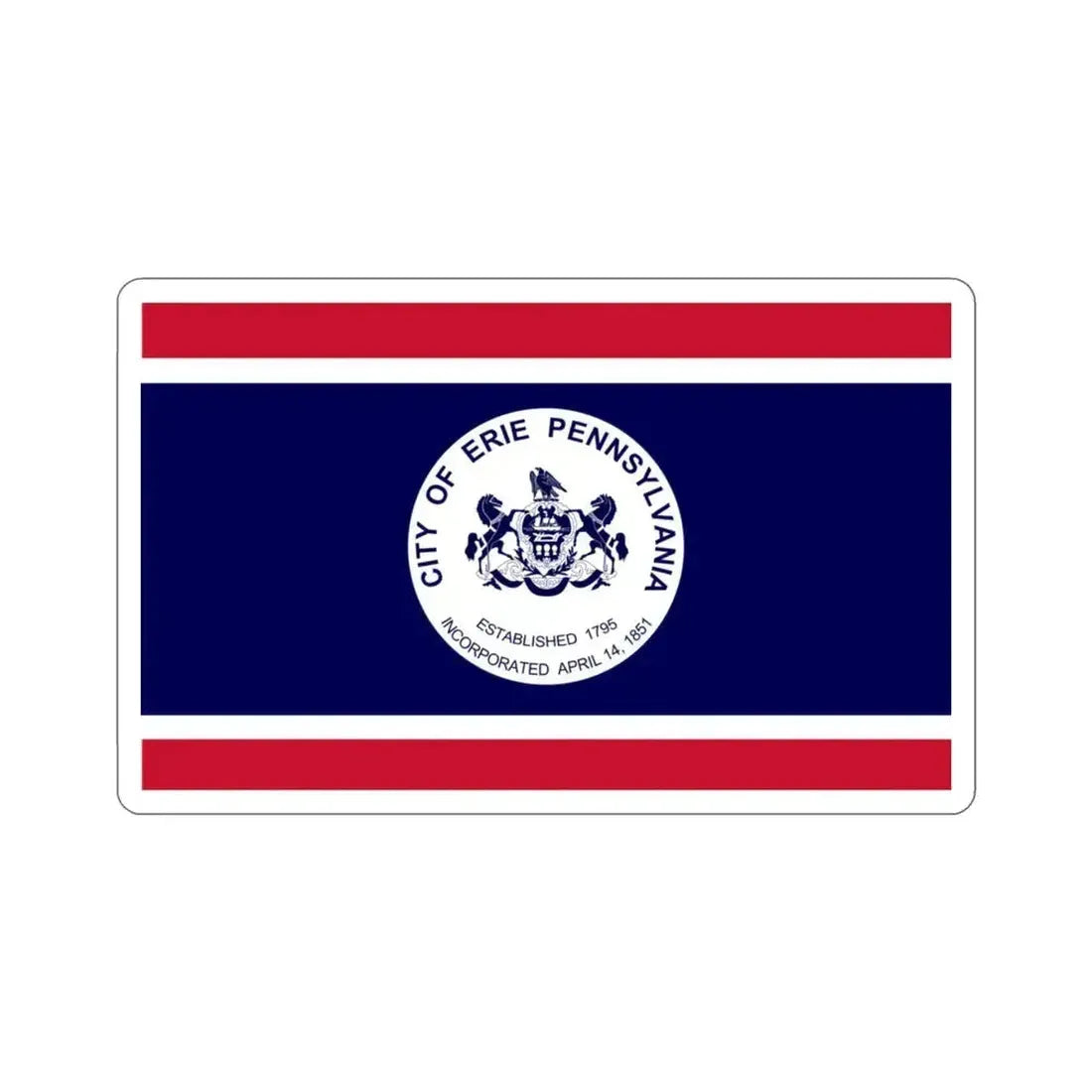 Flag of Erie Pennsylvania USA STICKER Vinyl Die-Cut Decal 3 Inch - The Sticker Space