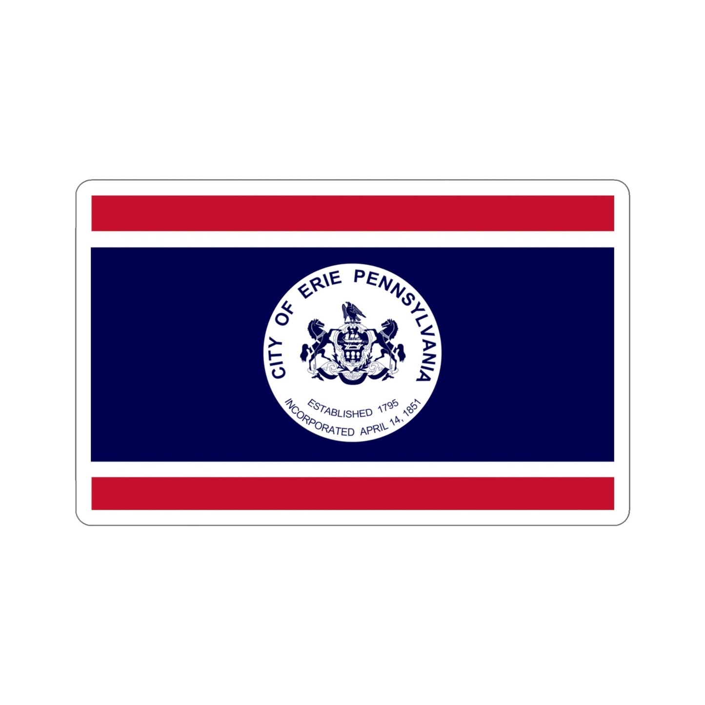 Flag of Erie Pennsylvania USA STICKER Vinyl Die-Cut Decal-4 Inch-The Sticker Space