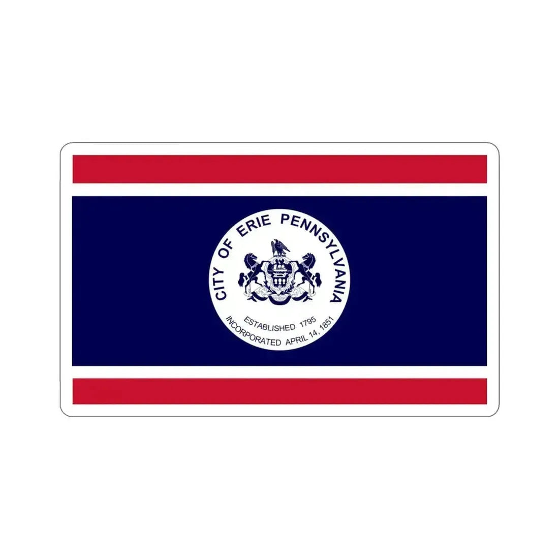 Flag of Erie Pennsylvania USA STICKER Vinyl Die-Cut Decal 4 Inch - The Sticker Space