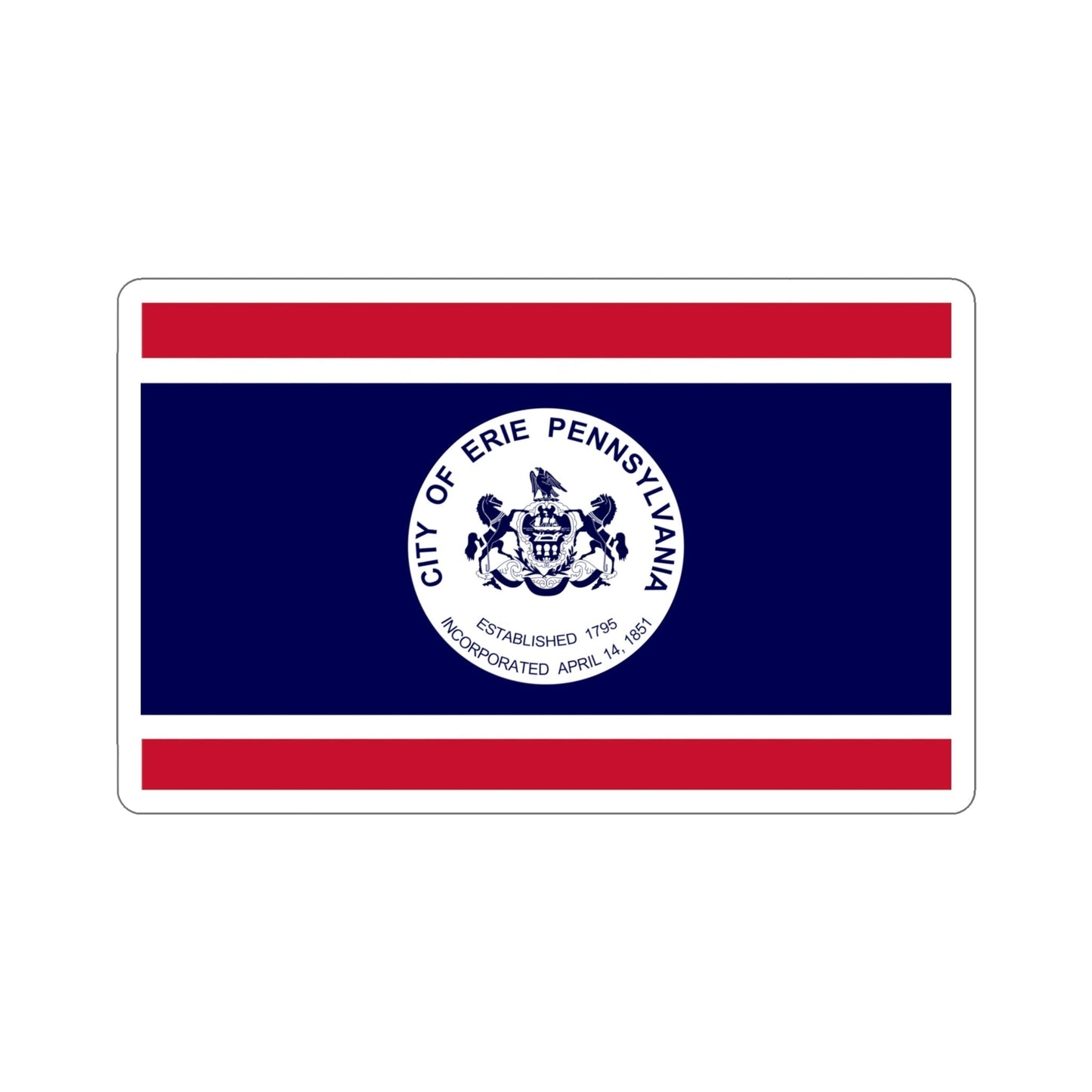 Flag of Erie Pennsylvania USA STICKER Vinyl Die-Cut Decal-5 Inch-The Sticker Space