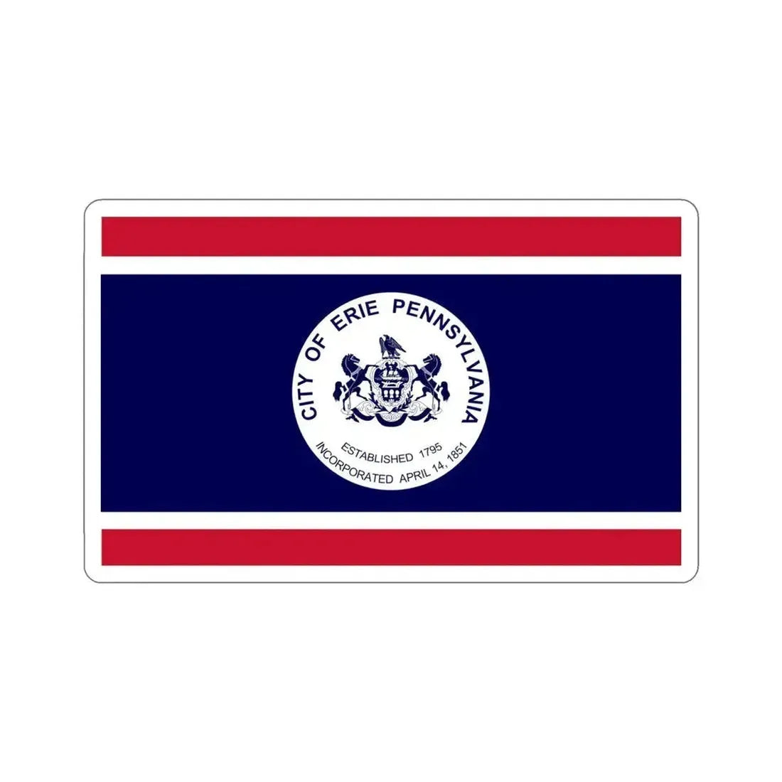 Flag of Erie Pennsylvania USA STICKER Vinyl Die-Cut Decal 5 Inch - The Sticker Space