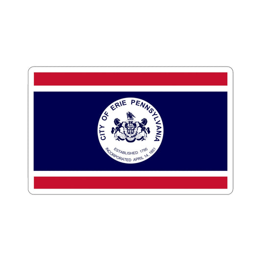 Flag of Erie Pennsylvania USA STICKER Vinyl Die-Cut Decal-6 Inch-The Sticker Space